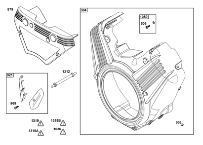 Blower Housing Group Diagram and Parts List for 613777-0016-J1 400000 - 699999 Briggs and Stratton Engine